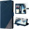 Image de Coque pour Samsung Galaxy A36 5G - BOOLING - Flip Case Cuir Synthétique Élégant - Bleu Marine - 2 Verres Trempés