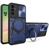 Image de Coque de protection - BOOLING - pour Samsung Galaxy A56 5G - Antichoc Renforcé - Bleu Marine - Support Anneau Arrière