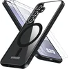 Image de Coque + 2 Verres Trempés pour Samsung Galaxy S25 Protection Hybride avec Anneau Magnétique Noir