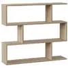 Image de Bibliothèque, étagère basse 3 niveaux en bois mélaminé chêne - longueur 110 x profondeur 24 x hauteur 97 cm