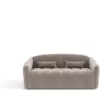 Image de Canapé convertible express dunlopillo 140cm 3 places en velours taupe nora NORA