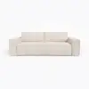 Image de Canapé convertible express matelas dunlopillo 160cm 3 places en velours côtelé crème joan JOAN