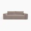 Image de Canapé convertible express matelas dunlopillo 160cm 3 places en velours taupe joan JOAN
