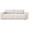 Image de Canapé convertible coffre noyer 4 places en tissu tramé crème gabriel GABRIEL