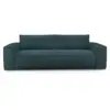 Image de Canapé convertible express matelas dunlopillo 140cm 3 places en velours bleu océan joan JOAN