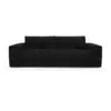 Image de Canapé convertible express matelas dunlopillo 140cm 3 places en velours côtelé noir joan JOAN
