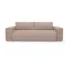 Image de Canapé convertible express matelas dunlopillo 160cm 3 places en velours côtelé taupe joan JOAN