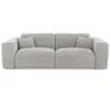 Image de Canapé convertible express dunlopillo 140cm 3 places en tissu tramé gris clair myra MYRA