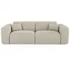 Image de Canapé convertible express dunlopillo 140cm 3 places en tissu tramé beige myra MYRA
