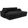 Image de Canapé 4 places en velours noir plum CC419VN