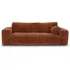 Image de Canapé convertible avec coffre de rangement 4 places en velours texturé terracotta lior CCC420VTTTC