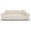 Image de Canapé convertible avec coffre de rangement 4 places en velours texturé crème lior CCC420VTTCR
