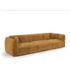 Image de Canapé 4 places en velours à motifs moutarde lush C427VEMT