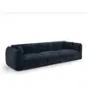Image de Canapé 4 places en velours à motifs bleu nuit lush C427VEBN