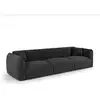 Image de Canapé 4 places en tissu tramé toucher doux anthracite foncé lush LUSH