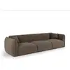 Image de Canapé 4 places en tissu tramé toucher doux marron glacé lush C427TDMG