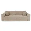 Image de Canapé convertible express 4 places en velours gaufré beige vibe CCEM17VGB