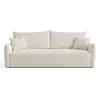 Image de Canapé convertible 3 places en velours texturé crème plume PLUME