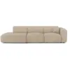 Image de Canapé droit 310cm 5 places en velours côtelé beige myra MYRA