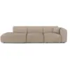 Image de Canapé droit 5 places en tissu bouclette taupe myra MYRA