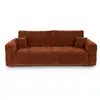 Image de Canapé convertible avec coffre 4 places en tissu tramé toucher doux terracotta vibe CC4C17VCHTC