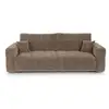 Image de Canapé convertible avec coffre 4 places en tissu tramé toucher doux marron vibe CC4C17VCHM