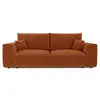 Image de Canapé convertible express 3 places en tissu tramé toucher doux terracotta como CCEM29VCHTC