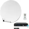 Image de Pack Hdsat Parabole Satellite Fibre Composite Blanche 60cm + Lnb Single + Sirius 3 Ré