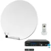 Image de Pack HDSAT Parabole Satellite Fibre Composite Blanche 60cm + LNB Single + SIRIUS 3 Récepteur TV Sate