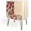 Image de Bout De Canapé Ethnique En Bois Et Métal - L.40xh.60 Cm - Rouge