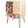 Image de The Home Deco Factory - Bout de canapé ethnique en Bois et Métal - L.40xH.60 cm - Rouge