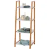 Image de Etagère De Salle De Bain En Bambou Finja - L. 43 X H. 112 Cm - Blanc