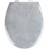 Image de Abattant Wc Effet Marbre Concrete - Abaissement Automatique - Duroplast - Gris