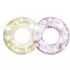 Image de 2 Bouées Gonflables Glitter - Diam. 119 Cm - Rose Et Doré
