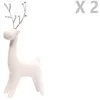 Image de Toilinux - Lot de 2 Décoration de Noël design Renne Ice Xmas - Blanc