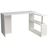 Image de Toilinux - Bureau en forme de L avec étagères de rangement L.130 cm - Blanc
