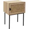 Image de Table De Chevet En Cannage 1 Porte En Bois Et Métal