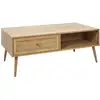 Image de Table Basse Avec 1 Tiroir, En Cannage Et Panneaux De Particules