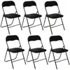 Image de Toilinux - Lot de 6 Chaises pliantes effet velours - Noir