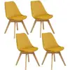 Image de Lot De 4 Chaises Effet Velours Baya