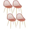 Image de Toilinux - Lot de 4 chaises dextérieur Malaga en polypropylène - Terracotta