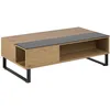 Image de Table Basse Azéla En Verre Et Mdf Avec Plateaux Relevable