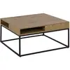 Image de Table Basse 2 Niches Ouvertes En Métal Et Mdf - Marron Et Noir