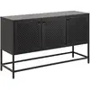 Image de Buffet Avec 4 Niches De Rangement Fermées Par 3 Portes - Noir