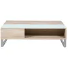 Image de Table Basse Azéla En Verre Et Mdf Avec Plateaux Relevable