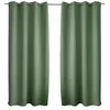 Image de Toilinux - Lot de 2 Rideaux occultants Basic à 8 oeillets - 140 x 240 cm - Vert Argile