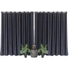 Image de Toilinux - Lot de 2 grands Rideaux unis occultants avec oeillets - 300 x 240 cm - Noir