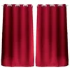 Image de Toilinux - Lot de 2 Rideaux unis occultants avec oeillets - 140 x 240 cm - Rouge