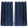 Image de Toilinux - Lot de 2 Rideaux unis occultants avec oeillets - 140 x 240 cm - Bleu Marine