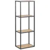 Image de Etagère Ajourée Sur 3 Niveaux En Mdf Et Métal - Noir Et Beige